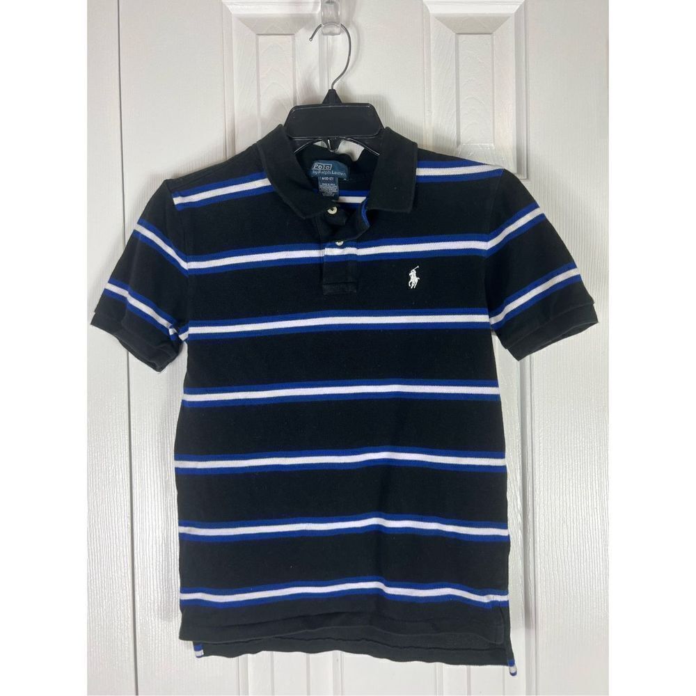 Polo by Ralph Lauren Black and Blue Striped Kids Polo Shirt